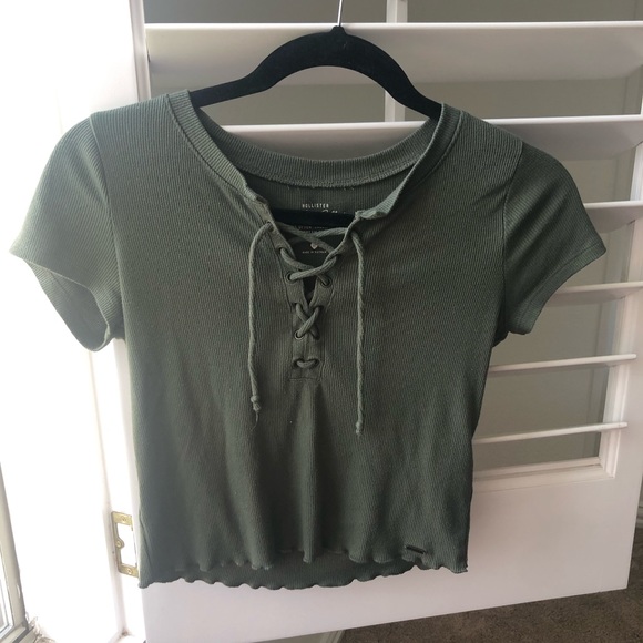 Hollister Tops - navy green top Hollister Tops - navy green top